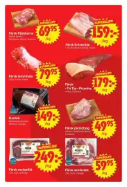 Nya Pulsen reklamblad vecka 40 Sida 3: Färsk Entrecôte €159,00, Färsk picnicbog €49,95