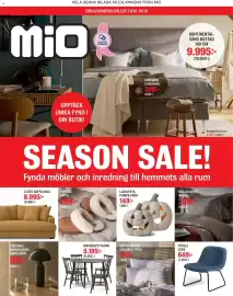 Mio reklamblad Sida 1: Ljuslykta pumpa €149,00, Matgrupp plaine €5.195,00
