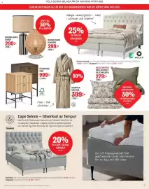 Mio reklamblad Sida 7: Sängbord Tino €999,00, Påslakanset ville/maijken €279,00