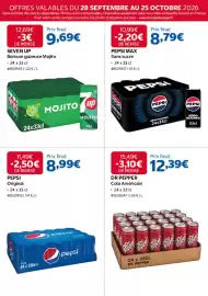 Catalogue Costco page 14: DR PEPPER Cola Américain €12,39, PEPSI Original €8,99