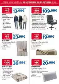 Catalogue Costco page 5: DORMIHOME Oreiller en viscose 90 cm €20,99, BERKSHIRE Couverture en chenille €23,99