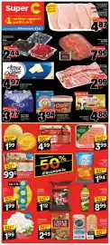 Super C flyer week 40 Page 1: Eau de source naturelle Eska €3,77, CÔTES DE FLANC DE PORC FRAIS €2,99