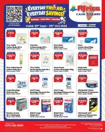 Africa Cash and Carry catalogue week 40 Page 1: Crepe Bandage €6,00, Clinihealth Fabric Roll Plaster €11,00