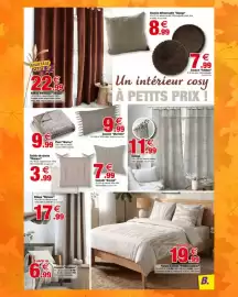 Catalogue Bazarland page 7: Voilage €11,99, Warmy Plaid €9,99