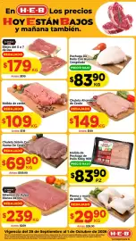 Folleto HEB Página 1: H E B Molida de Pechuga de Pollo €83,90, Pechuga De Pollo Con Hueso Congelada €8.390,00