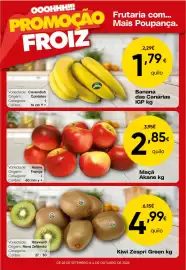 Folheto Froiz semana 40 Página 1: Maçã Akane €2,85, Kiwi Zespri Green kg €4,99