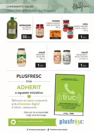 Folleto Plusfresc Página 12: Calvé salsa rosa i salsa tàrtara €1,89, Germanor oli verge extra €33,50