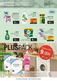 Folleto Plusfresc Página 24: Evax compresa liberty normal, supero nit ales €1,63, Ariel detergent líquid original €4,19