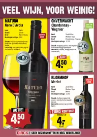 Dirck 3 folder week 40 Pagina 2: Onverwacht Chardonnay-Viognier €4,50, Bloemhof Merlot €4,99