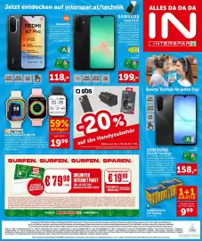 Interspar Flugblatt woche 40 Seite 4: Denver Smartwatch SWC-176 €19,99, VARTA Longlife Batterien €9,99