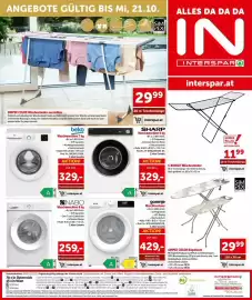 Interspar Flugblatt woche 40 Seite 16: Waschmaschine 7 kg €329,00, Gorenje Waschtrockner €429,00