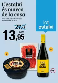 Folleto BonpreuEsclat Página 1: L'estalvi és marca de la casa Preus vàlids del 29 de setembre al 13 d'octubre de 2026 27,43