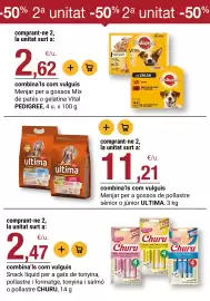 Folleto BonpreuEsclat Página 55: Pedigree menjar per a gossos Mix de patés o gelatina Vital €2,62