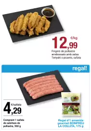 Folleto BonpreuEsclat Página 63: Fingers de pollastre arrebossats amb salsa Teriyaki o picants, safata €12,99