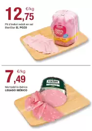 Folleto BonpreuEsclat Página 67: Legado ibérico mortadel·la ibèrica €7,49, BienStar EL POZO pit d'indiot reduït en sal €12,75