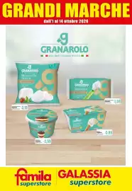 Volantino Famila Superstore Pagina 1: GRANDI MARCHE dall'1 al 14 ottobre 2026 9 GRANAROLO DAL 1957 ITALIANA BONTA Mozzarella