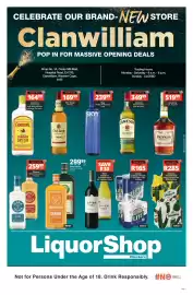 Checkers Liquor Shop catalogue Page 1: Castle Lite/Lite Draught Lager Beer Cans €165,00, Olof Bergh Brandy €169,99