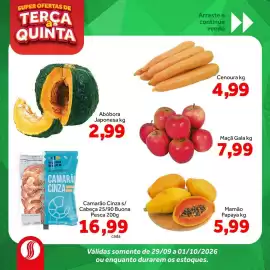Folheto Shibata Supermercados Página 2: Camarão cinza s/ cabeça 25/90 buona pesca €16,99, Maçã gala kg €7,99