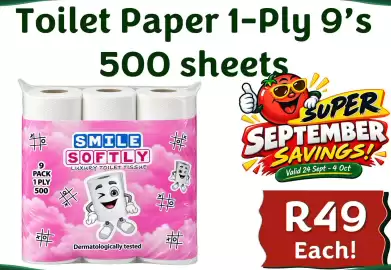Foodeez catalogue Page 5: Toilet Paper 1-Ply 9's €49,00