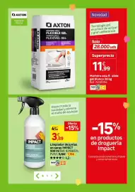 Catálogo Leroy Merlin Página 126: Axton mortero cola flexible gel €11,99, Impact limpiador de juntas €3,89