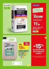 Catálogo Leroy Merlin Página 128: Impact limpiador de suelos €13,59, Axton mortero cola flexible gel €11,99