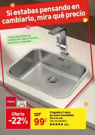 Catálogo Leroy Merlin Página 48: Teka fregadero 1 seno de acero inoxidable €99,00