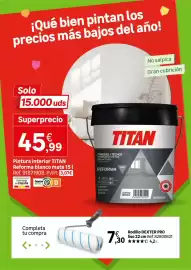 Catálogo Leroy Merlin Página 84: Rodillo DEXTER PRO liso 22 cm €7,30, Titan pintura interior reforma blanco mate €45,99