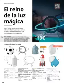 Catálogo IKEA Página 20: Affonspark €19,00, Solskura lámpara de mesa €25,00