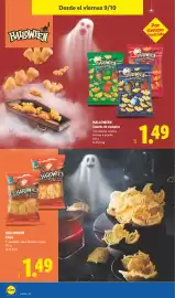 Catálogo Lidl semana 41 Página 26: Halloween Chips €1,49, Halloween snacks de vampiro €1,49