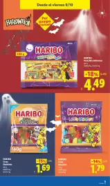 Catálogo Lidl semana 41 Página 35: Haribo crazy skeletties €1,69, Haribo little monsters €1,79
