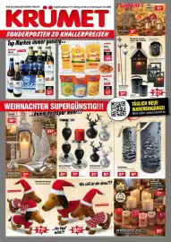 Krümet Sonderposten Prospekt Seite 1: Radeberger Pilsner €3,49, Ben's Original Reis €1,49