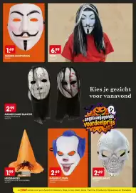 Yess folder Pagina 5: Heksenhoed €1,99, Masker clown €2,49