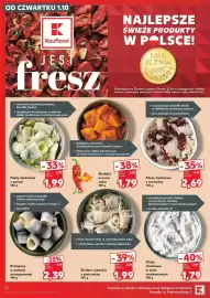 Kaufland gazetka tydzień 40 Strona 28: Śledziki w sosie salsa €1,79, Filety śledziowe w sosie śmietanowym €1,79