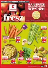 Kaufland gazetka tydzień 40 Strona 4: Polskie gruszki Konferencja luzem €5,99, Polska fasolka szparagowa żółta luzem €12,99