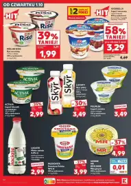 Kaufland gazetka tydzień 40 Strona 42: ŁACIATY Skyr pitny €3,49, MLEKOVITA Śmietana Polska 18% tł €3,99