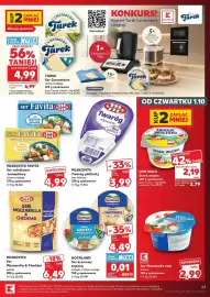 Kaufland gazetka tydzień 40 Strona 43: Turek Ser Camembert €4,99, Mlekovita Twaróg półtłusty bez laktozy €3,99