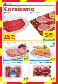 Folleto Alcampo Página 2: EMCESA chuleta de sajonia €8,95, Pollo limpio entero certificado €4,59