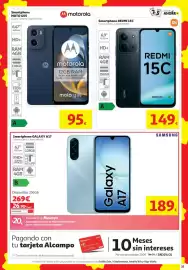 Folleto Alcampo Página 35: Motorola smartphone moto g05 €95,00, Redmi 15c €149,00