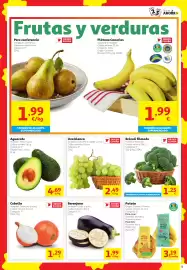 Folleto Alcampo Página 5: Uva blanca €2,49, Brócoli filmado €1,25