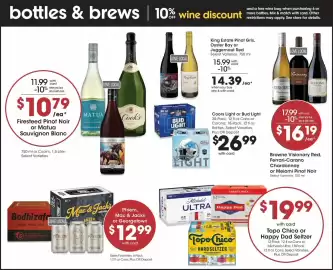 QFC weekly ad week 40 Page 12: Topo Chico or Happy Dad Seltzer €19,99, Coors Light or Bud Light €26,99