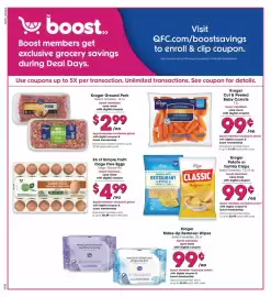 QFC weekly ad week 40 Page 7: Kroger cut & peeled baby carrots €0,99, Simple Truth cage free eggs €4,99