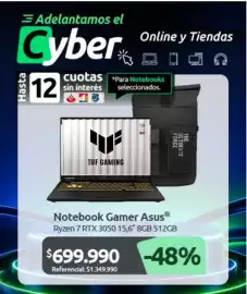 Catálogo PC Factory Página 4: Asus - notebook gamer €699.990,00