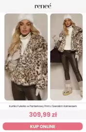 Renee magazyn tydzień 40 Strona 9: Kurtka futerko w panterkowy print z szerokim kołnierzem Reneé €309,99