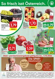 Spar Flugblatt woche 40 Seite 16: Apfeltasse Steiermark Genussapfel €1,70, Süß, säuerlicher Granatapfel aus Spanien €1,09