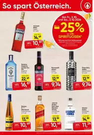 Spar Flugblatt woche 40 Seite 2: Absolut Vodka €11,24, Johnnie Walker Red Label €10,49