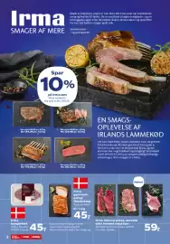 SuperBrugsen tilbudsavis Side 2: Irma burgerbøf €45,00, Irma gourmet-saltet flæskesteg €45,00