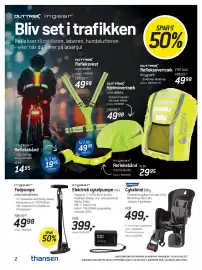 Thansen tilbudsavis Side 2: Cykelstol Bilby €499,00, Refleksovertræk til rygsæk €49,98