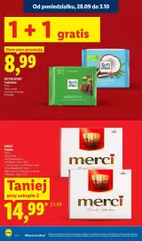 Lidl gazetka Strona 16: Czekolada Hazelnuts Ritter Sport €8,99, Praliny Merci Finest Selection €14,99