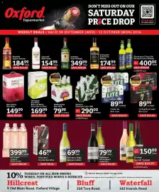 Oxford Freshmarket catalogue Page 1: Rain Dance Box Wine €149,99, Stella Artois Beer NRB €79,99