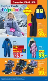 Lidl tilbudsavis uge 41 Side 21: Licens Flyverdragt €129,00, Crivit/Lupilu Vinterstøvler €99,00
